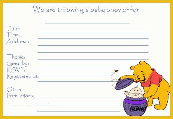 Winnie the Pooh Baby Shower Invitations Templates Free Of Free Printable Baby Shower Invitation to Save Your Money