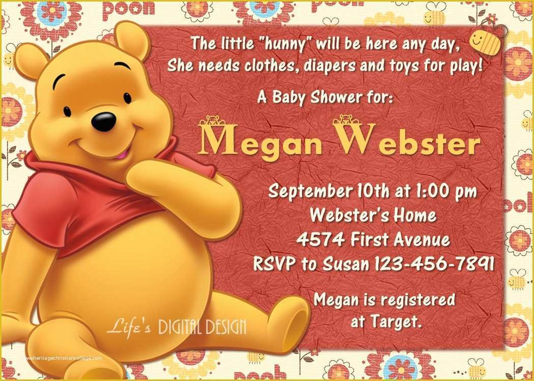 Winnie the Pooh Baby Shower Invitations Templates Free Of How to Use Winnie the Pooh theme Your Baby Shower