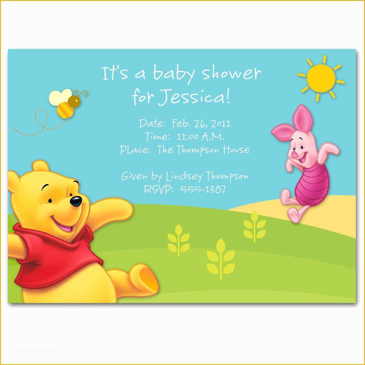 Winnie the Pooh Baby Shower Invitations Templates Free Of Winnie the Pooh Baby Shower Invitation