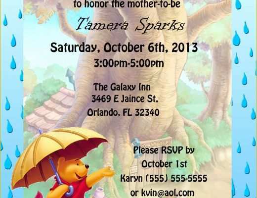 Winnie the Pooh Baby Shower Invitations Templates Free Of Winnie the Pooh Baby Shower Invitation