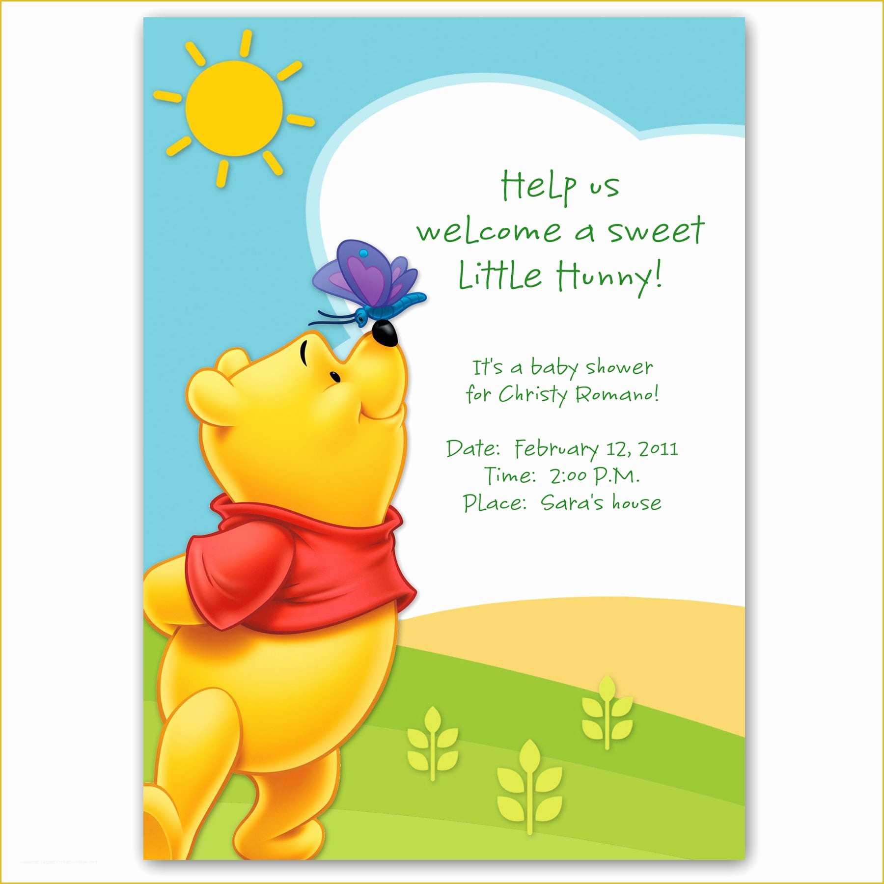 Winnie the Pooh Baby Shower Invitations Templates Free Of Winnie the Pooh Baby Shower Invitation Template