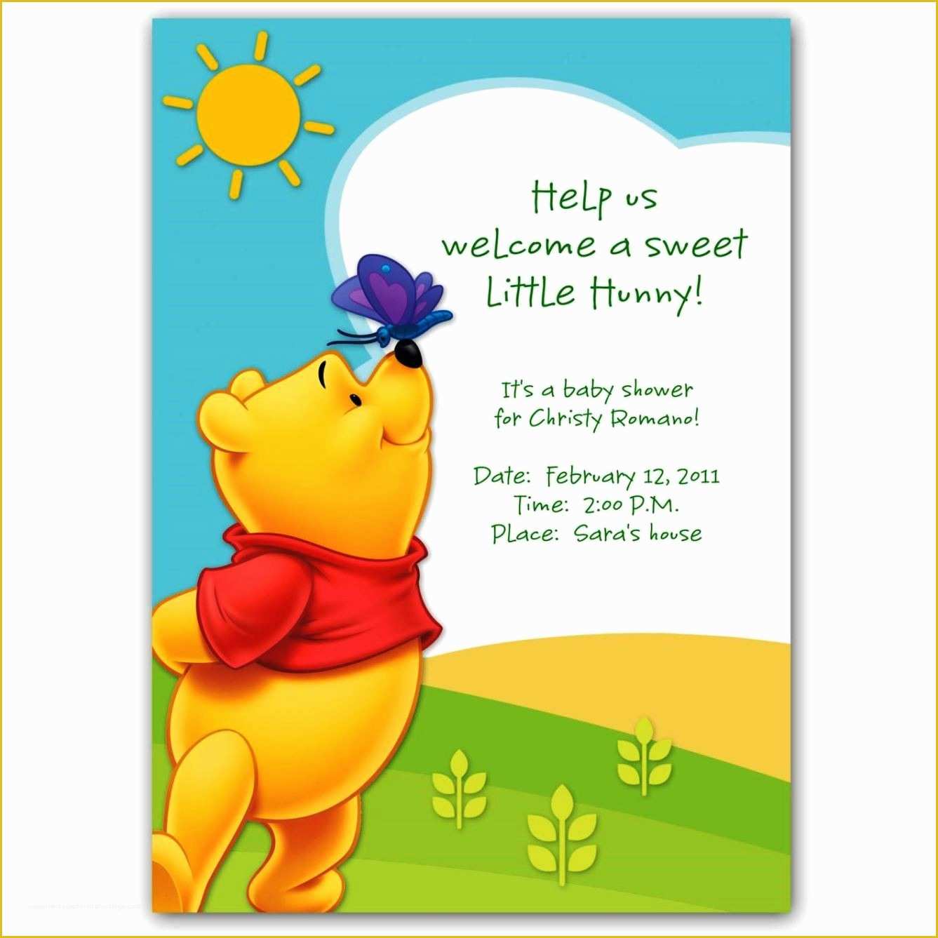 Winnie the Pooh Baby Shower Invitations Templates Free Of Winnie the Pooh Baby Shower Invitations Templates Free