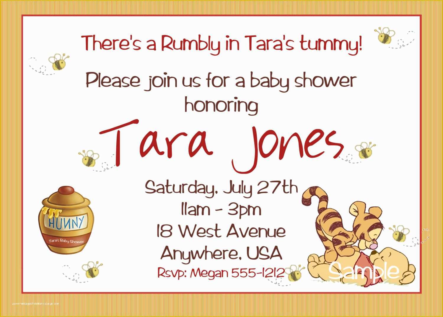 Winnie the Pooh Baby Shower Invitations Templates Free Of Winnie the Pooh Baby Shower Invitations with Matching Mommy