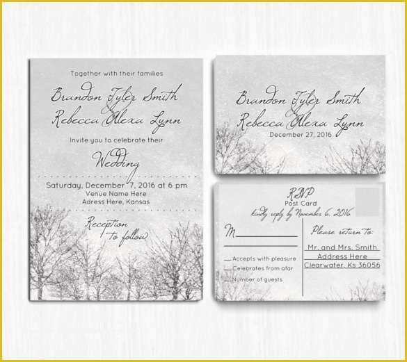 Winter Wedding Invitation Templates Free Of 14 Winter Wedding Invitation Templates – Sample Example