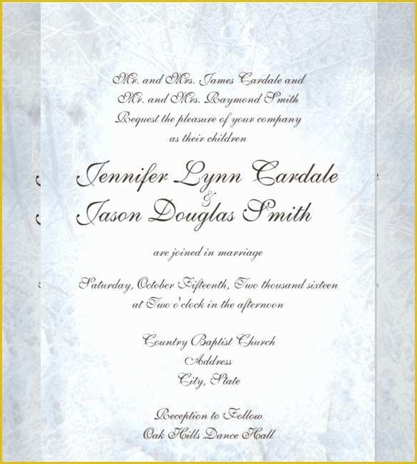 Winter Wedding Invitation Templates Free Of 14 Winter Wedding Invitation Templates – Sample Example