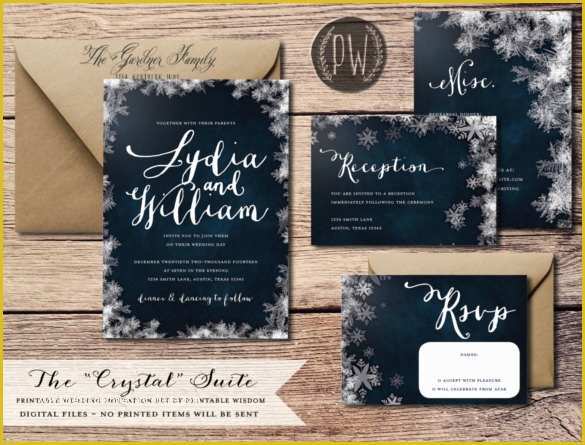 Winter Wedding Invitation Templates Free Of 14 Winter Wedding Invitation Templates – Sample Example