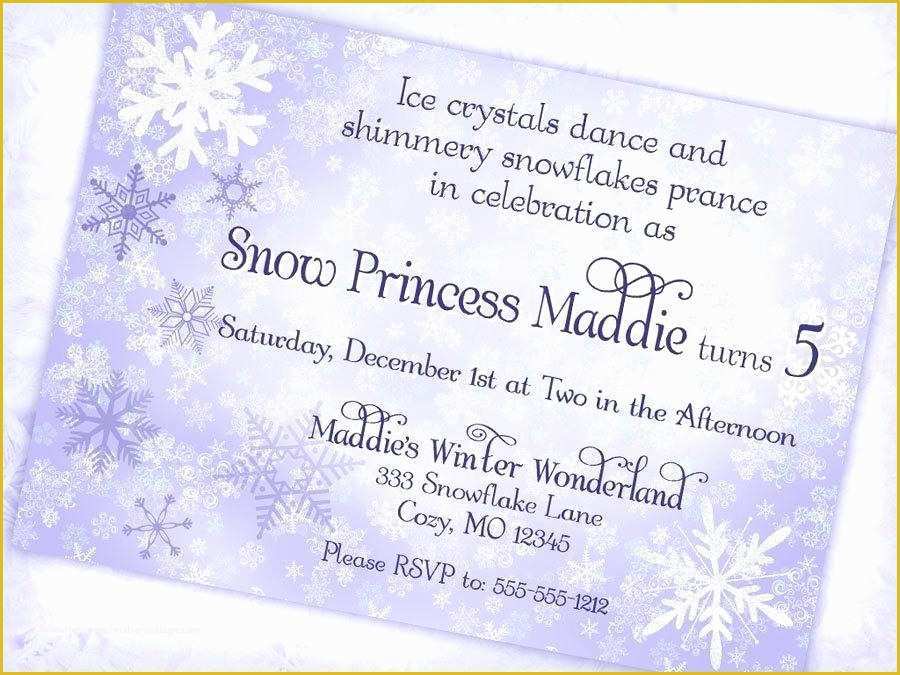 Winter Wedding Invitation Templates Free Of Free Birthday and Party Invitation Template Part Snowflake
