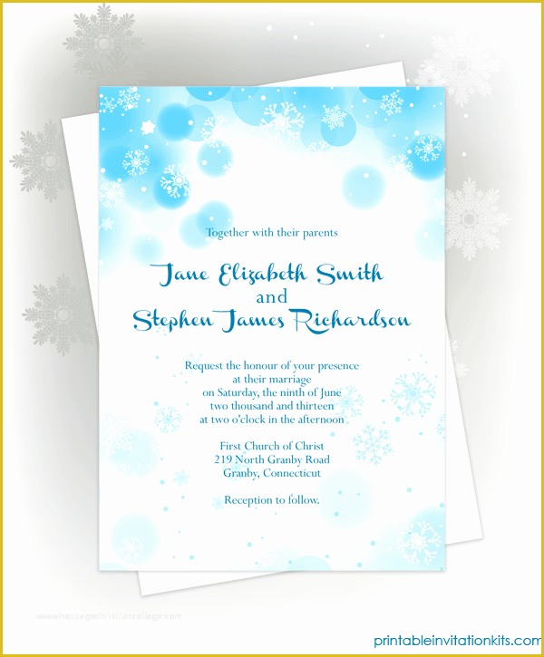 Winter Wedding Invitation Templates Free Of Free Pdf Download Snowflakes Winter Invitation for Winter