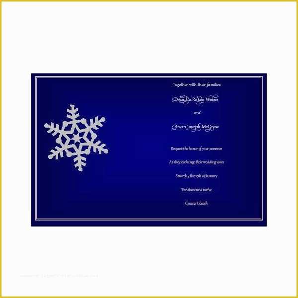 Winter Wedding Invitation Templates Free Of Free Snowflake Wedding Invitation Templates White Winter