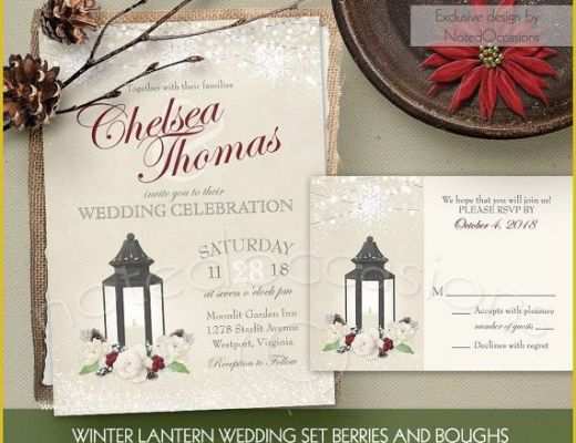 Winter Wedding Invitation Templates Free Of Lantern Wedding Invitations with Florals with