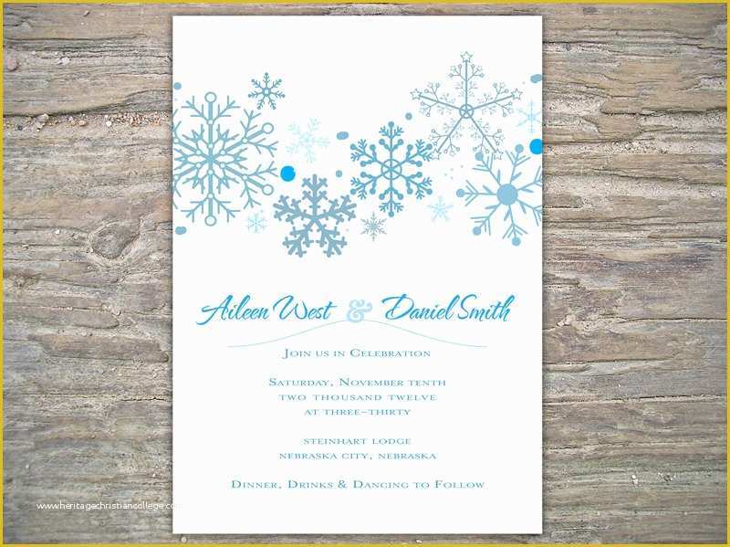 Winter Wedding Invitation Templates Free Of Winter Invitation Snowflakes Diy On Luulla