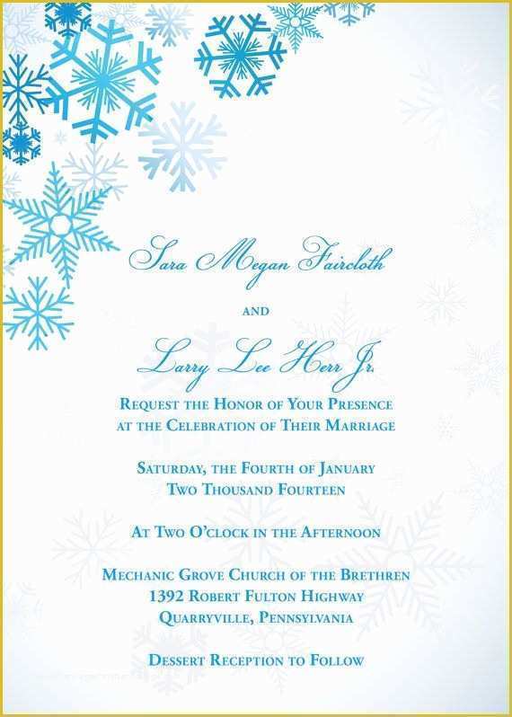 Winter Wedding Invitation Templates Free Of Winter Wonderland Wedding Invitation by