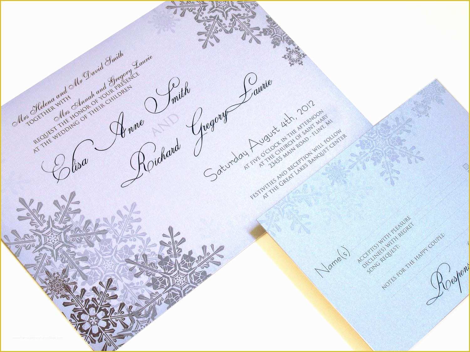 Winter Wedding Invitation Templates Free Of Winter Wonderland Wedding Invitations Set by