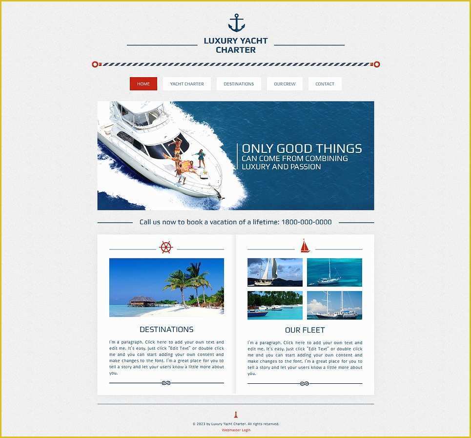 Wix Templates Free Download Of Yachting Wix Website Template