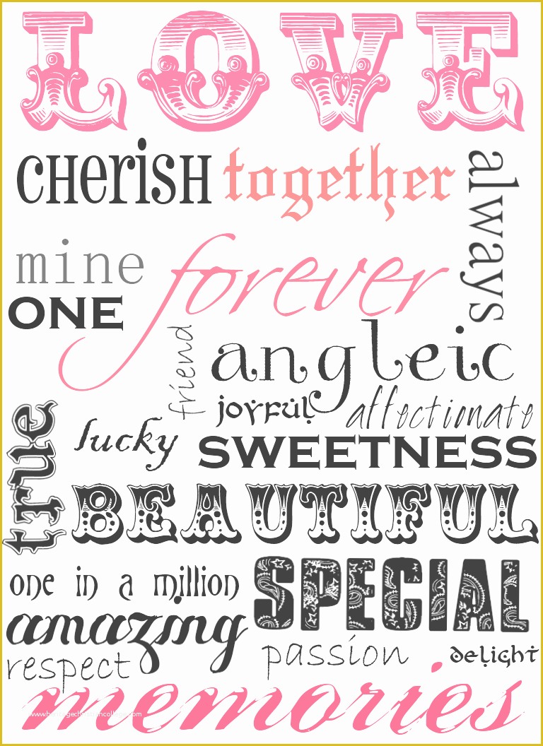 Word Art Collage Template Free Of 6 Best Of Free Scrapbook Printables Words Free