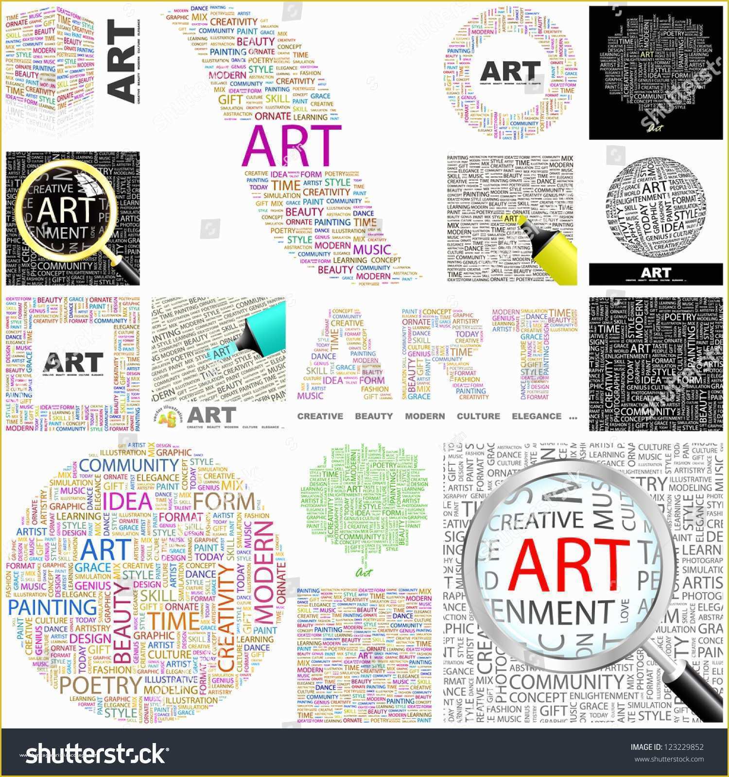 Word Art Collage Template Free Of Art Word Collage Great Collection Stock Vector