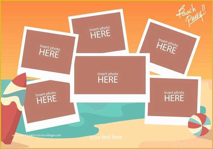 Word Art Collage Template Free Of Beach Collage Template Download Free Vector Art