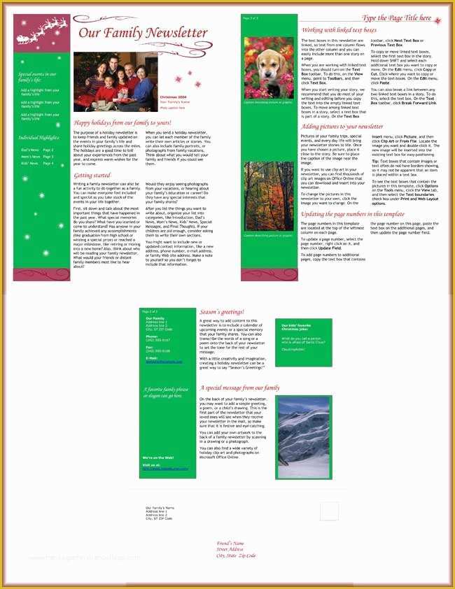 Word Document Newsletter Templates Free Of 9 Christmas Newsletter Templates to Create Printable and