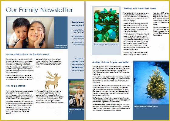 Word Document Newsletter Templates Free Of Family Christmas Newsletter Template at Word Documents