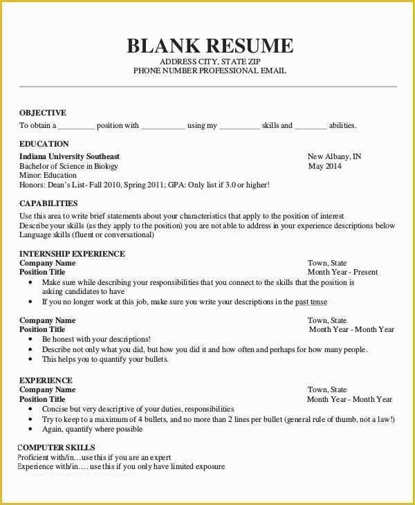 Word Document Resume Template Free Download Of Printable Resume Template 35 Free Word Pdf Documents
