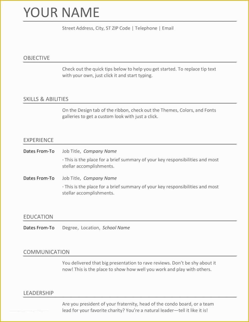 Word Document Resume Template Free Download Of Resume and Template 41 Word Document Resume Template