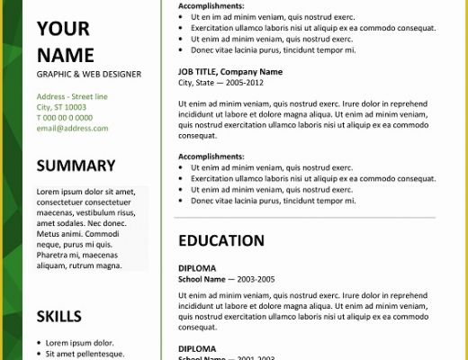 Word Document Resume Template Free Download Of Resume Templates Word format Free Download