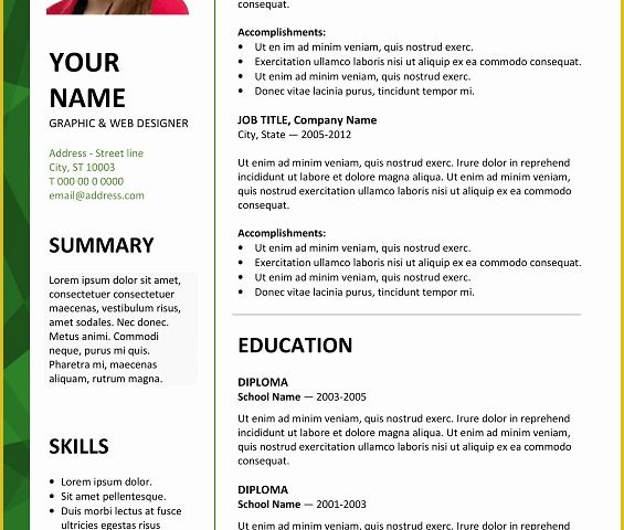 Word Document Resume Template Free Download Of Resume Templates Word format Free Download