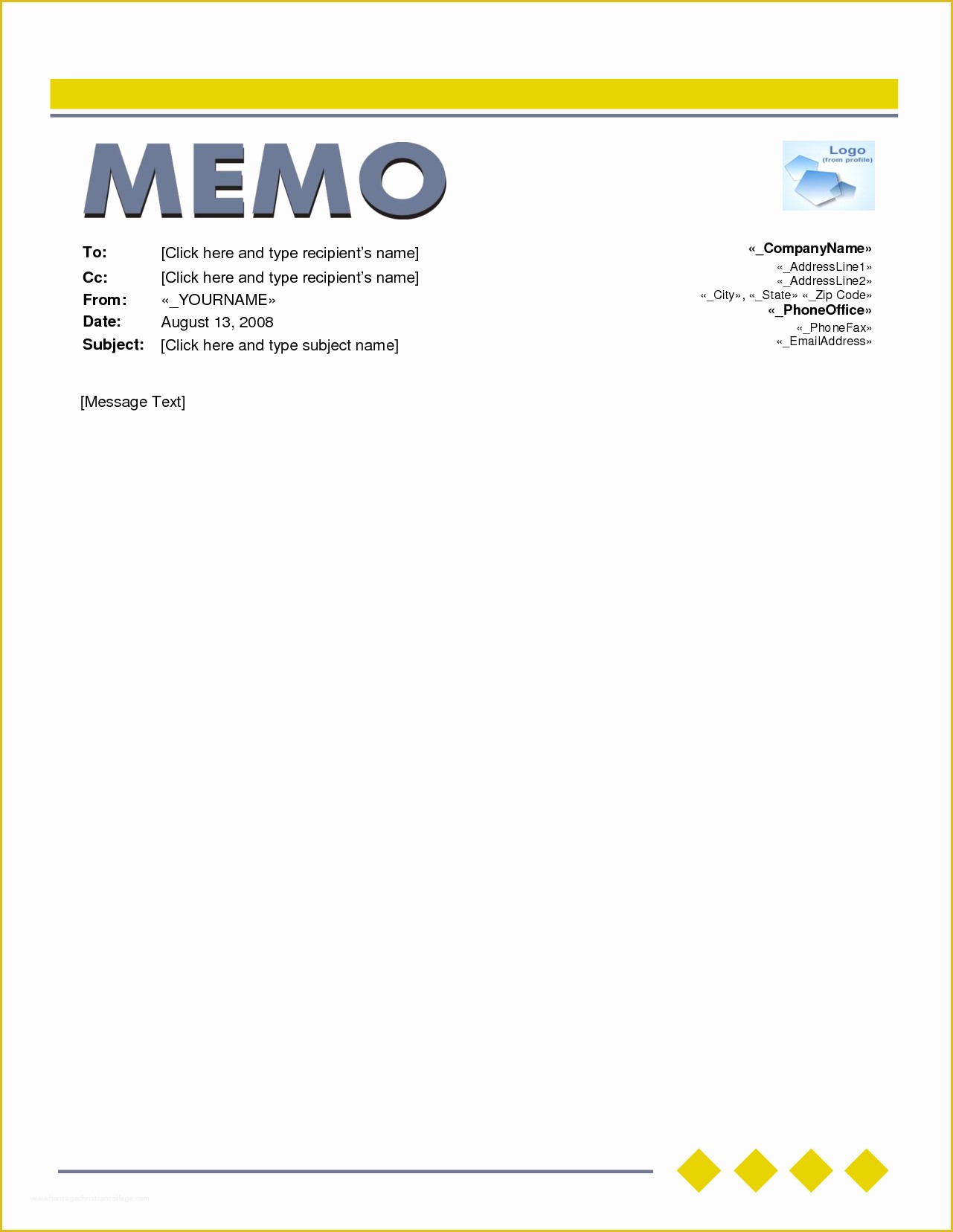 Word Document Templates Free Of 7 Free Memo Template