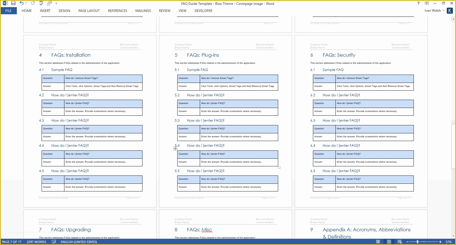 Word Document Templates Free Of Faqs – Ms Word Template for Frequently asked Questions