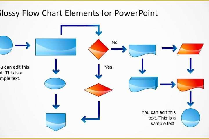 Word Flowchart Template Free Of Glossy Flow Chart Template for Powerpoint Slidemodel