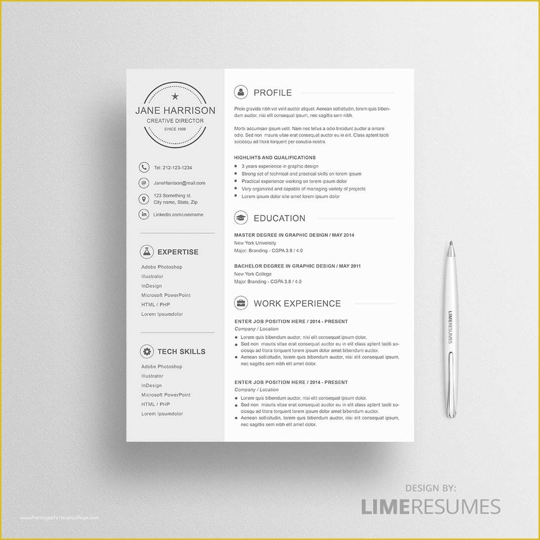 Wordpress Resume Template Free Of Creative Resume Template for Microsoft Word Limeresumes