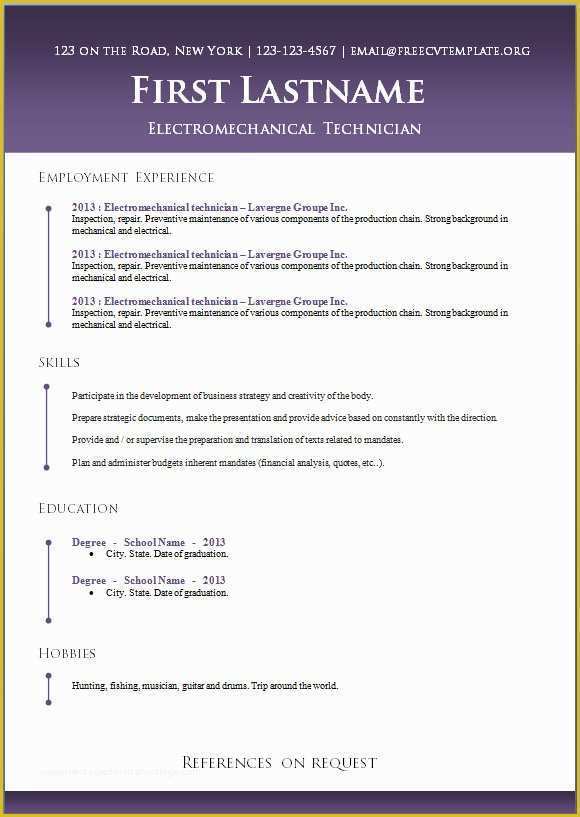 Wordpress Resume Template Free Of Free Cv Templates 50 to 56 – Free Cv Template Dot org