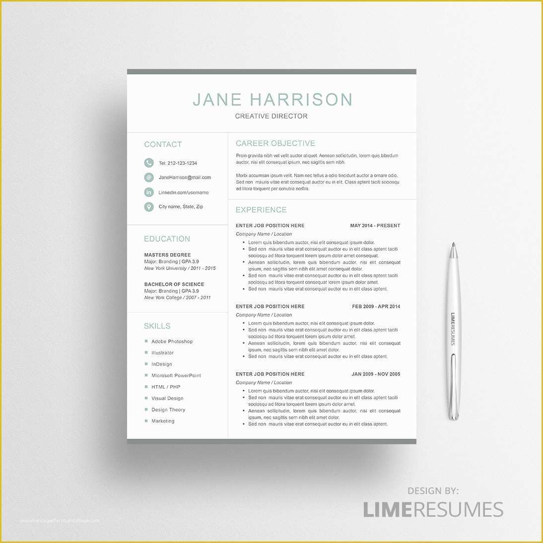 Wordpress Resume Template Free Of Modern Resume Template Limeresumes