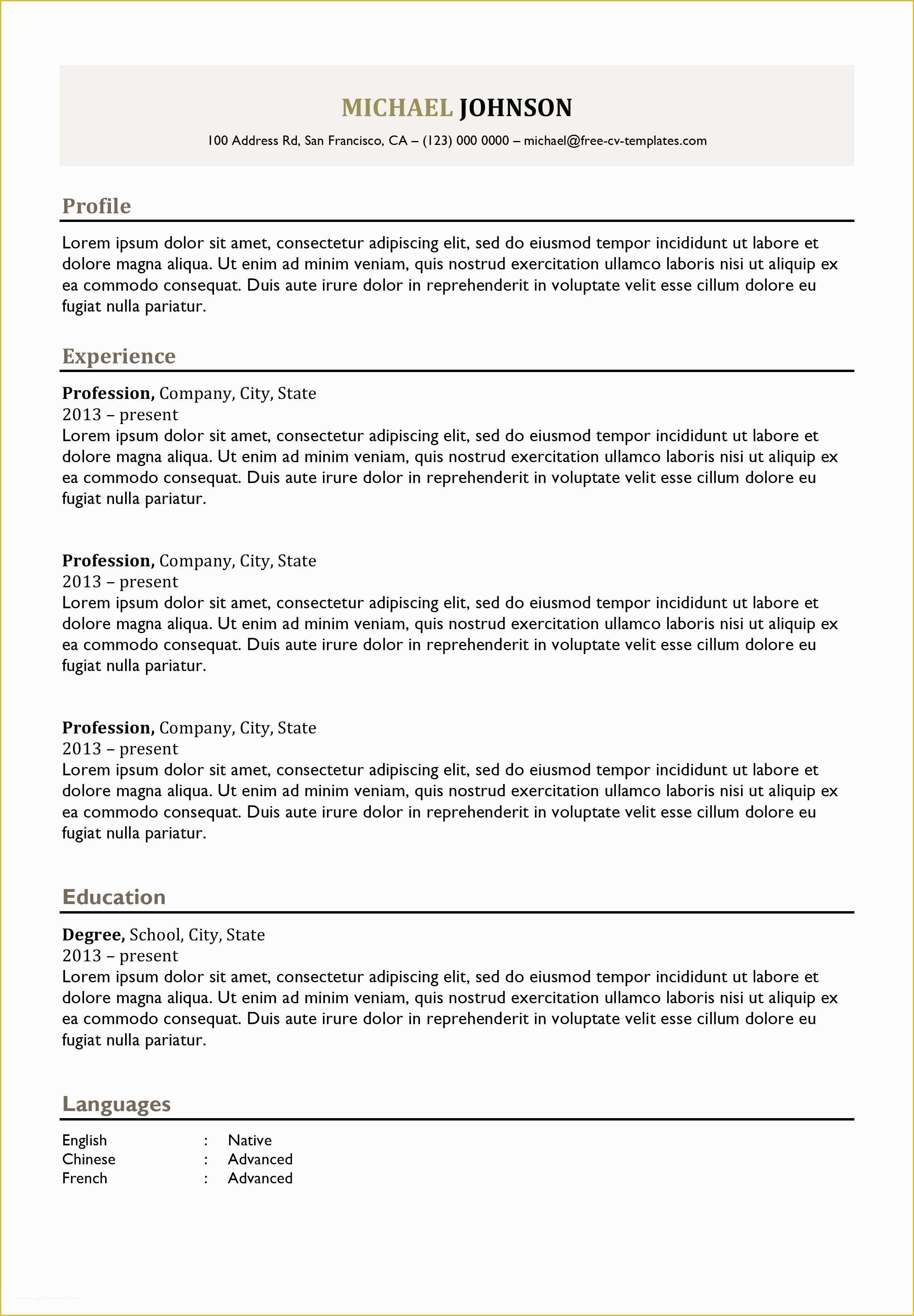 Wordpress Resume Template Free Of Traditional Cv Templates