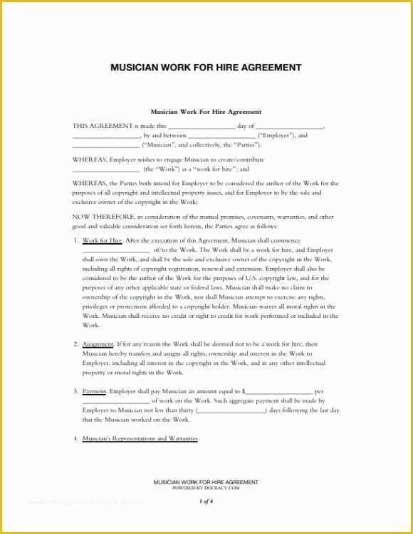 Work for Hire Contract Template Free Of 10 Awesome Collection Of Work for Hire Agreement Templates