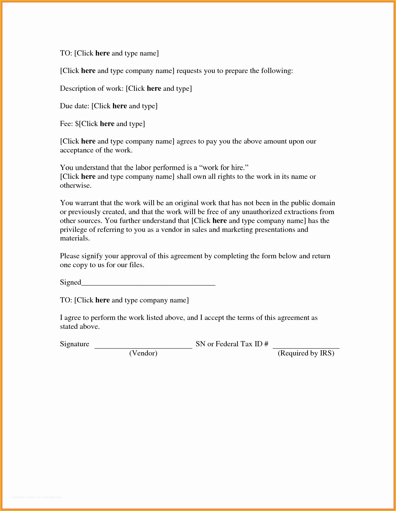 Work for Hire Contract Template Free Of 7 Sample Work for Hire Agreement Template