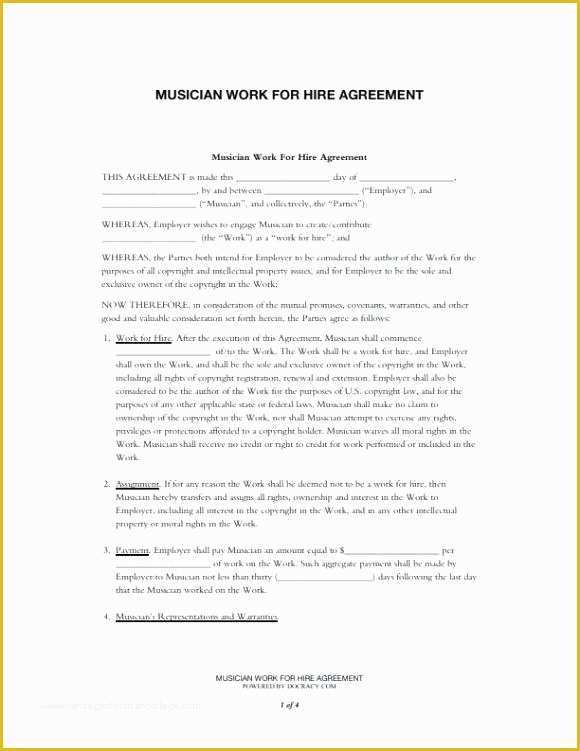 Work for Hire Contract Template Free Of Building Labour Contract Agreement form Work format order