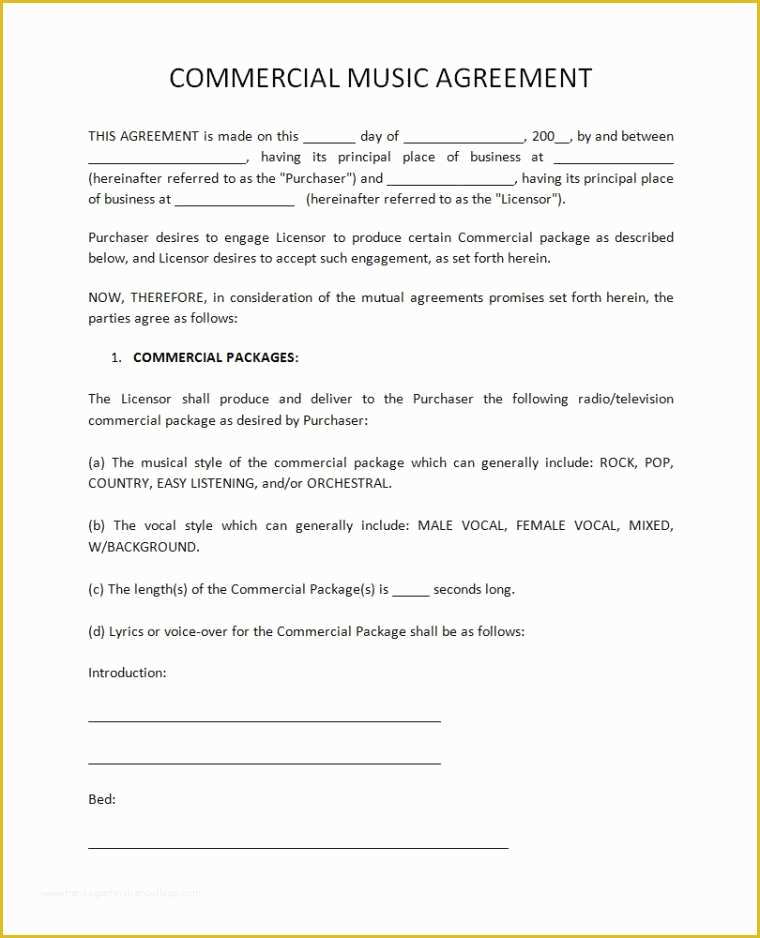 Work for Hire Contract Template Free Of Work for Hire Agreement Music