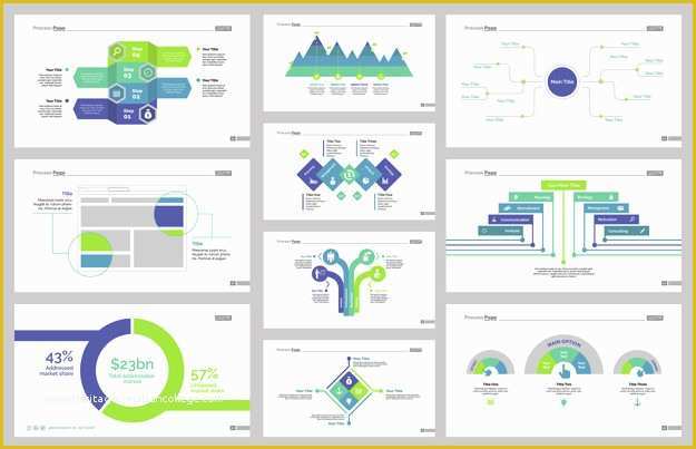 Workflow Template Free Of Ten Workflow Slide Templates Set Vector