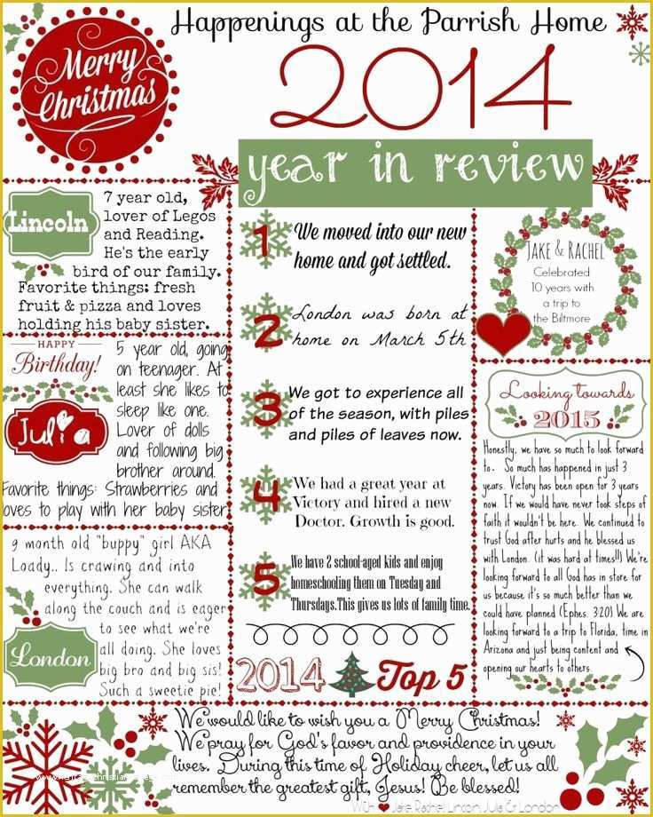 Year In Review Template Free Of 17 Best Ideas About Christmas Letters On Pinterest