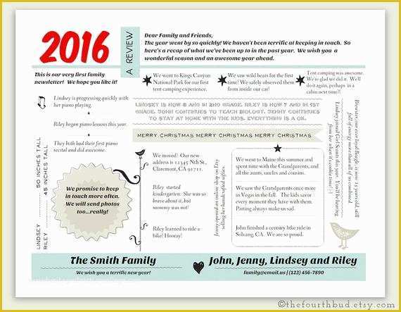 Year In Review Template Free Of 2016 Year In Review Christmas Letter Template by