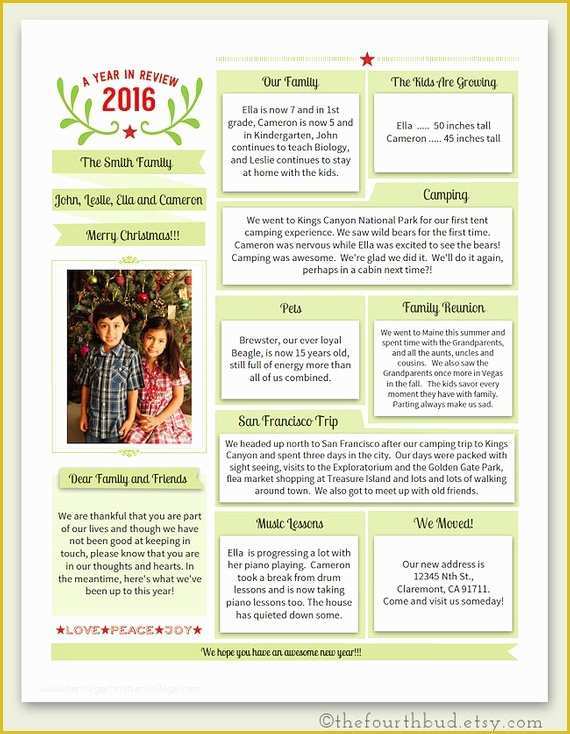 Year In Review Template Free Of 2016 Year In Review Christmas Newsletter by thefourthbud