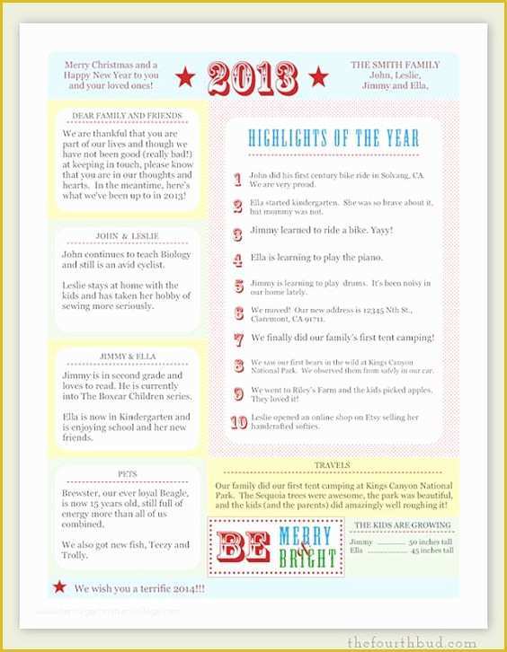 Year In Review Template Free Of A Year In Review Christmas Letter Pdf Template Be