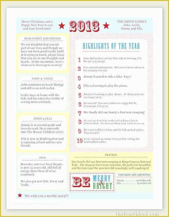 Year In Review Template Free Of A Year In Review Christmas Letter Pdf Template Be