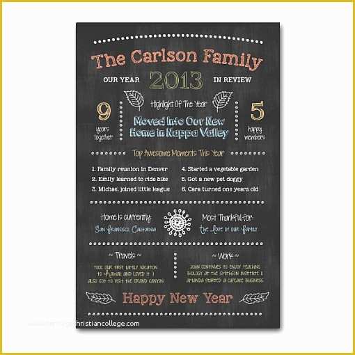 Year In Review Template Free Of Family Year In Review Chalkboard Template