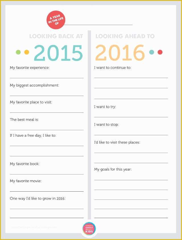 Year In Review Template Free Of Free Printable Family New Year S Resolutions &amp; Year In