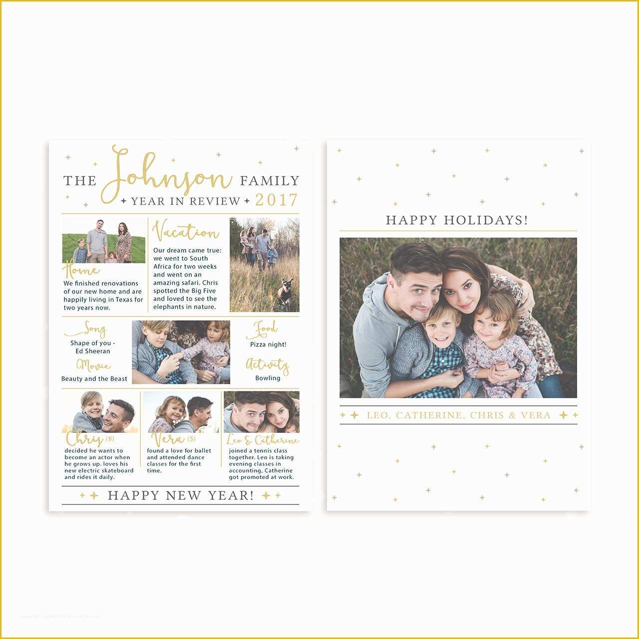 Year In Review Template Free Of Year In Review Card Template "twinkle Newspaper