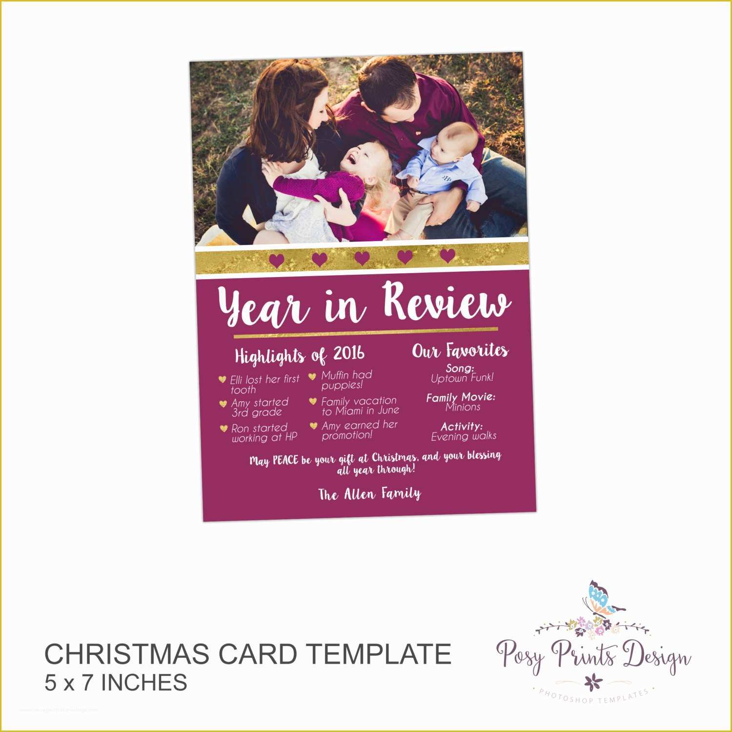 Year In Review Template Free Of Year In Review Christmas Card Template 5x7 Card