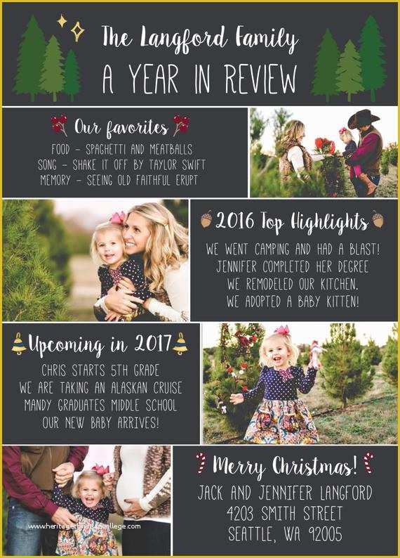 Year In Review Template Free Of Year In Review Christmas Card Template 5x7 Card