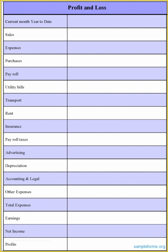 Year to Date Profit and Loss Statement Free Template Of Best Year to Date Profit and Loss Statement Free